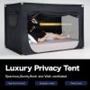 imageBed Canopy Portable Blackout Bed Tent Privacy Tent for Adult Indoor Sleeping with 3 Doors Storage BagBlack