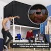 imageBed Canopy Portable Blackout Bed Tent Privacy Tent for Adult Indoor Sleeping with 3 Doors Storage BagBlack