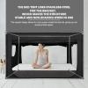 imageBed Canopy Portable Blackout Bed Tent Privacy Tent for Adult Indoor Sleeping with 3 Doors Storage BagBlack