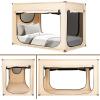 imageBed Canopy Portable Blackout Bed Tent Privacy Tent for Adult Indoor Sleeping with 3 Doors Storage BagKhaki