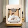 imageBed Canopy Portable Blackout Bed Tent Privacy Tent for Adult Indoor Sleeping with 3 Doors Storage BagKhaki