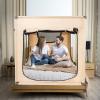 imageBed Canopy Portable Blackout Bed Tent Privacy Tent for Adult Indoor Sleeping with 3 Doors Storage BagKhaki