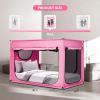 imageBed Canopy Portable Blackout Bed Tent Privacy Tent for Adult Indoor Sleeping with 3 Doors Storage BagPink