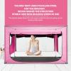 imageBed Canopy Portable Blackout Bed Tent Privacy Tent for Adult Indoor Sleeping with 3 Doors Storage BagPink