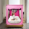 imageBed Canopy Portable Blackout Bed Tent Privacy Tent for Adult Indoor Sleeping with 3 Doors Storage BagPink
