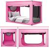 imageBed Canopy Portable Blackout Bed Tent Privacy Tent for Adult Indoor Sleeping with 3 Doors Storage BagPink