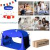imageBed TentPortable Privacy Sleeping Bed CanopyBlackout 90 Drapes for Kids and AdultIndoor Space Tent with Breathable Large Mesh WindowsBlue