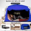 imageBed TentPortable Privacy Sleeping Bed CanopyBlackout 90 Drapes for Kids and AdultIndoor Space Tent with Breathable Large Mesh WindowsBlue