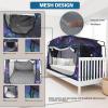 imageBed TentPortable Privacy Sleeping Bed CanopyBlackout 90 Drapes for Kids and AdultIndoor Space Tent with Breathable Large Mesh WindowsGalaxy