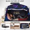 imageBed TentPortable Privacy Sleeping Bed CanopyBlackout 90 Drapes for Kids and AdultIndoor Space Tent with Breathable Large Mesh WindowsGalaxy