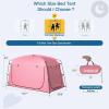 imageBed TentPortable Privacy Sleeping Bed CanopyBlackout 90 Drapes for Kids and AdultIndoor Space Tent with Breathable Large Mesh WindowsPink