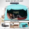 imageBed TentPortable Privacy Sleeping Bed CanopyBlackout 90 Drapes for Kids and AdultIndoor Space Tent with Breathable Large Mesh WindowsTEAL