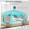 imageBed TentPortable Privacy Sleeping Bed CanopyBlackout 90 Drapes for Kids and AdultIndoor Space Tent with Breathable Large Mesh WindowsTEAL