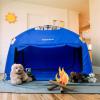 imageIndoor Instant Privacy Bed Tent for SleepingQuick Setup Bed CanopiesPortable Bed Drapes with Large Space and 3 Doors Starry TwinBlue