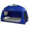 imageIndoor Instant Privacy Bed Tent for SleepingQuick Setup Bed CanopiesPortable Bed Drapes with Large Space and 3 Doors Starry TwinBlue
