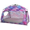 imageIndoor Instant Privacy Bed Tent for SleepingQuick Setup Bed CanopiesPortable Bed Drapes with Large Space and 3 Doors Starry TwinGalaxy