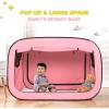 imagePoray Pop Up Baby Bed Tent Privacy Tent for Toddler Sleeping with 2 Zipper DoorsBreathable Mesh Windows and Portable Carry BagPink