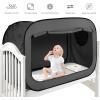imagePoray Pop Up Baby Bed Tent Privacy Tent for Toddler Sleeping with 2 Zipper DoorsBreathable Mesh Windows and Portable Carry Bagblack