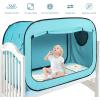 imagePoray Pop Up Baby Bed Tent Privacy Tent for Toddler Sleeping with 2 Zipper DoorsBreathable Mesh Windows and Portable Carry Bagblue