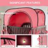 imagePoray Pop up Baby Privacy Bed Tent Sleeping Crib Tent Cover for ToddlerBlocks 80 Light with Monitor and Fan Pouch Design with Zipper DoorsBreathable Mesh WindowsPink