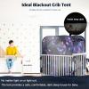 imagePoray Pop up Baby Privacy Bed Tent Sleeping Crib Tent Cover for ToddlerBlocks 80 Light with Monitor and Fan Pouch Design with Zipper DoorsBreathable Mesh WindowsGalaxy
