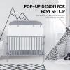 imagePorayhut Portable Baby Crib Net Safety Mesh TentPop up Infant Mosquito Net See Through Canopy Netting Cover for BabyampampToddler to Keep Baby from Climbing OutSpace Gray