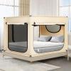 imageBed Canopy Portable Blackout Bed Tent Privacy Tent for Adult Indoor Sleeping with 3 Doors Storage BagKhaki