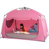 imageIndoor Instant Privacy Bed Tent for SleepingQuick Setup Bed CanopiesPortable Bed Drapes with Large Space and 3 Doors Starry TwinPink