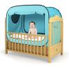 imagePoray Pop Up Baby Bed Tent Privacy Tent for Toddler Sleeping with 2 Zipper DoorsBreathable Mesh Windows and Portable Carry Bagblue