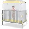 imagePorayhut Portable Baby Crib Net Safety Mesh TentPop up Infant Mosquito Net See Through Canopy Netting Cover for BabyampampToddler to Keep Baby from Climbing OutLight khaki