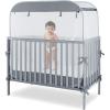imagePorayhut Portable Baby Crib Net Safety Mesh TentPop up Infant Mosquito Net See Through Canopy Netting Cover for BabyampampToddler to Keep Baby from Climbing OutSpace Gray