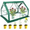 imagePortable Greenhouse for Garden Bed Easy SetUp Gardening Flower House ampamp Plant Sunshine Room with PVC Cover for Protecting Plant from Cold Frost ampamp Birds ampamp InsectsDouble Spire Roof Greenhouse