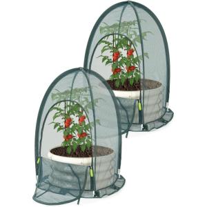 imagePop up Gardening Net Cover36x36x39 inch Pack of 2Pest Guard Cover for Vegetables Fruits Durable Plant Gardening Net PopUp Chicken Pen for Small Animals Outdoor Run and Pet Enclosure295x295x394 inches