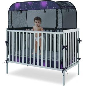 imagePorayhut Portable Baby Crib Net Safety Mesh TentPop up Infant Mosquito Net See Through Canopy Netting Cover for BabyampampToddler to Keep Baby from Climbing OutStarry Constellation