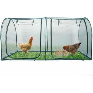 imagePortable Chicken Run Hen CoopWalkin Poultry HouseOutdoor Gardening NetEasyup Small Animals Enclosure for Protecting Pet and Plant with Metal Frames and 10 Stakes in Backyard and Farm