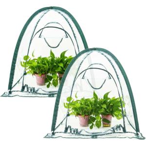 imagePortable Greenhouse for Garden Bed Easy SetUp Gardening Flower House ampamp Plant Sunshine Room with PVC Cover for Protecting Plant from Cold Frost ampamp Birds ampamp Insects2 Pcs Taper Plant Cover