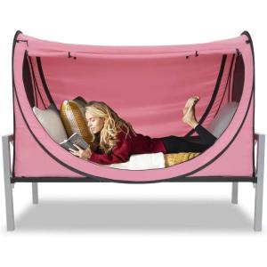 imagePrivacy Pop up Eclipse Bed Tent Bed Drapes Unicorn Galaxy TwinPink