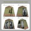 imageCamping Shower Tent Deluxe Changing Room Easy Set Up Privacy ShelterLarge Toilet Tent with Floor Drain Design for Beach CampingHiking with Stakes and Ropes for Stability2 Room GreenBrown