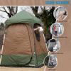 imageCamping Shower Tent Deluxe Changing Room Easy Set Up Privacy ShelterLarge Toilet Tent with Floor Drain Design for Beach CampingHiking with Stakes and Ropes for Stability1 Room GreenBrown