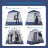 imageCamping Shower Tent Deluxe Changing Room Easy Set Up Privacy ShelterLarge Toilet Tent with Floor Drain Design for Beach CampingHiking with Stakes and Ropes for Stability2 Room GreyNavy Blue