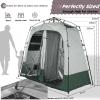 imageCamping Shower Tent Deluxe Changing Room Easy Set Up Privacy ShelterLarge Toilet Tent with Floor Drain Design for Beach CampingHiking with Stakes and Ropes for Stability2 Room GreyHunter Green