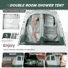 imageCamping Shower Tent Deluxe Changing Room Easy Set Up Privacy ShelterLarge Toilet Tent with Floor Drain Design for Beach CampingHiking with Stakes and Ropes for Stability2 Room GreyHunter Green