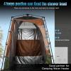 imageCamping Shower Tent Deluxe Changing Room Easy Set Up Privacy ShelterLarge Toilet Tent with Floor Drain Design for Beach CampingHiking with Stakes and Ropes for Stability1 Room GreenBrown