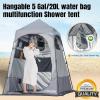imageCamping Shower Tent Deluxe Changing Room Easy Set Up Privacy ShelterLarge Toilet Tent with Floor Drain Design for Beach CampingHiking with Stakes and Ropes for Stability1 Room GreyBlack