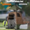 imageCamping Shower Tent Deluxe Changing Room Easy Set Up Privacy ShelterLarge Toilet Tent with Floor Drain Design for Beach CampingHiking with Stakes and Ropes for Stability1 Room GreenBrown