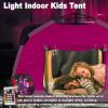 imageKids Play TentPortable Playhouse Children House Easy Set up Indoor Outdoor with Carry Bag for KidsLight Strip Design for Night use Space for Children and ParentsBirthday GalaxyVitality Pink
