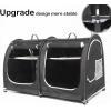imageMispace Portable 2 Pet Carriers for Cats Collapsible Cat Condo for Car Travel Pet Kennel Show Cages with Portable Carry Bag Hammocks Mats and Litter BoxBlack