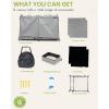 imageMispace Portable Twin Compartment Show House Cat Cage CondoComfy Puppy Home Dog Travel Crate with Carry Bag2 HammocksMats ampamp Collapsible Litter BoxGray