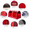 imageMispace Portable Twin Compartment Show House Cat Cage CondoComfy Puppy Home Dog Travel Crate with Carry Bag2 HammocksMats ampamp Collapsible Litter BoxRed