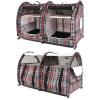 imageMispace Portable Twin Compartment Show House Cat Cage CondoComfy Puppy Home Dog Travel Crate with Carry Bag2 HammocksMats ampamp Collapsible Litter BoxBlack  Orange